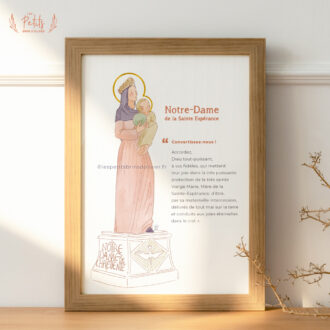 Affiche Prière Notre Dame de la Sainte Espérance Convertissez-nous ! - Notre Dame de Chrétienté - Illustration ©Les Petits Brins d'Olivier - Isabelle Monnerot-Dumaine
