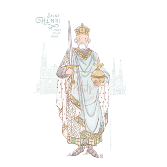 Saint patron illustré Saint Henri - Illustration ©Les Petits Brins d'Olivier - Isabelle Monnerot-Dumaine