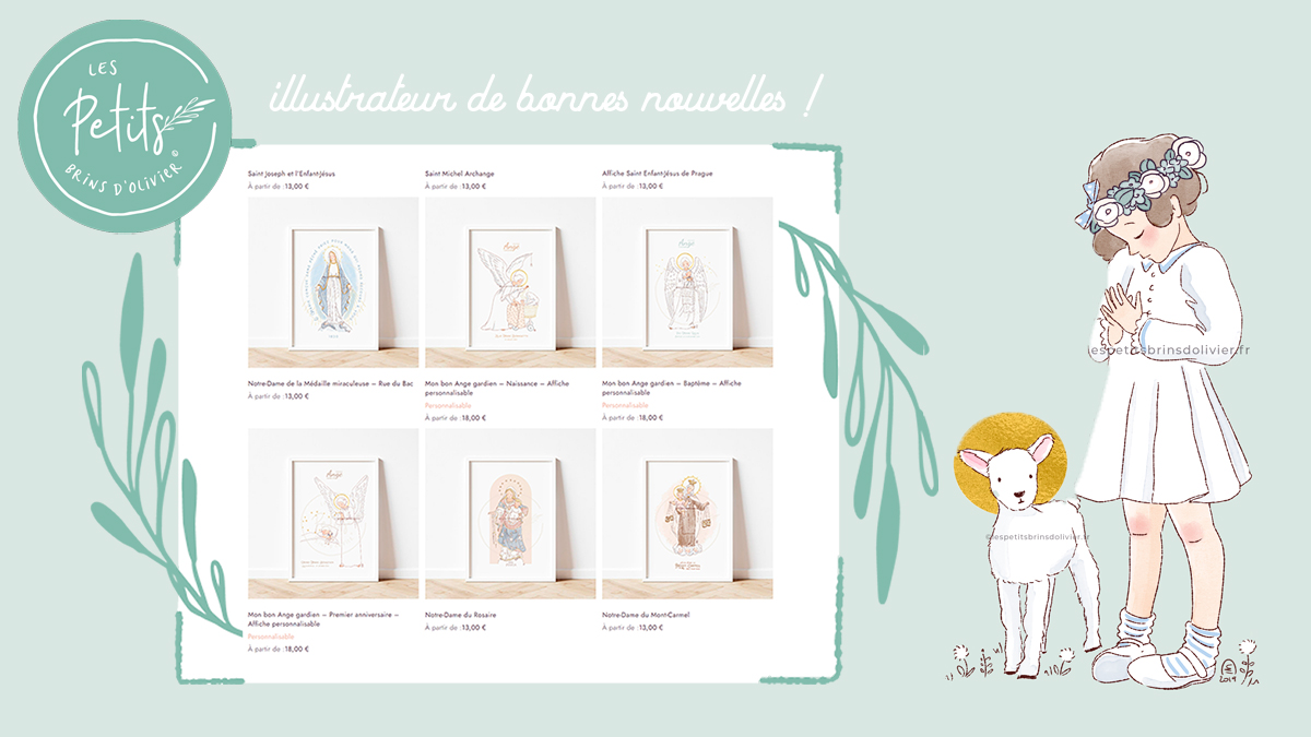 Affiche Regarde l’étoile, invoque Marie – Modèle fille - Les Petits