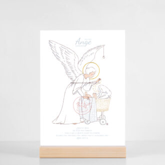 Grande Carte prière à l'Ange Gardien "Ange de Dieu" - Version bleu glacier Illustration originale ©Les Petits Brins d’Olivier – Isabelle Monnerot-Dumaine.
