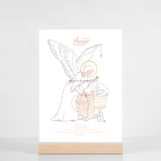 Grande Carte prière à l'Ange Gardien "Ange de Dieu" - Version brique Illustration originale ©Les Petits Brins d’Olivier – Isabelle Monnerot-Dumaine.