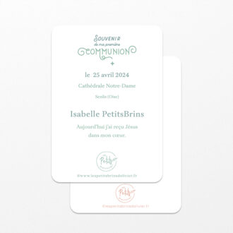 Verso à personnaliser "Souvenir de ma première communion" les Petits Brins d'Olivier