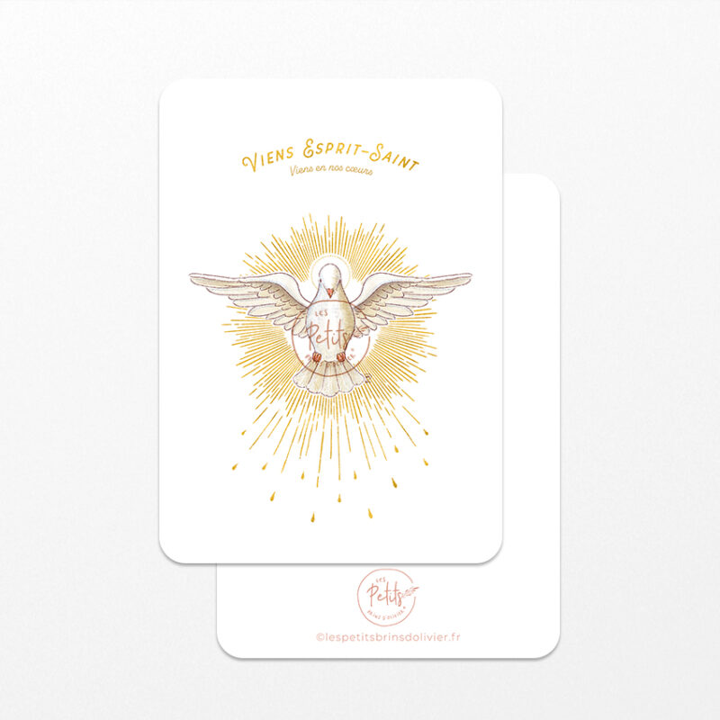 Image Signet de confirmation et baptême "Viens Esprit-Saint, viens en nos coeurs" - Illustration originale ©Les Petits Brins d'Olivier - Isabelle Monnerot-Dumaine