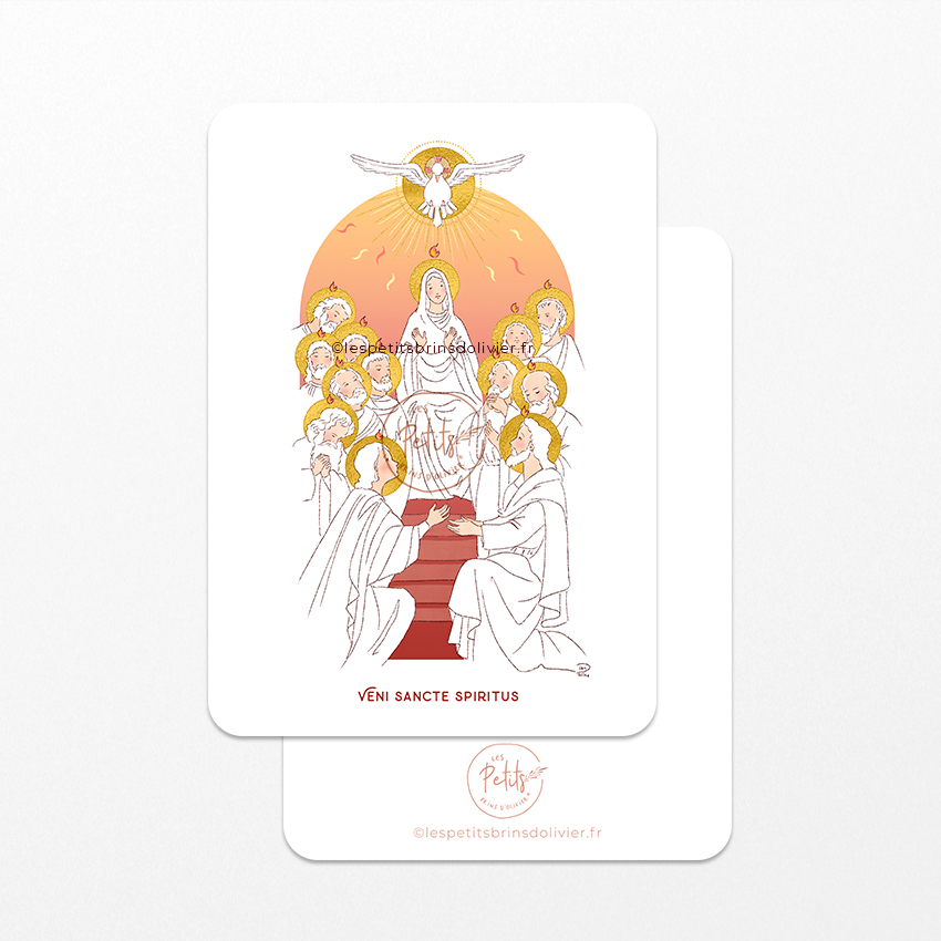Image signet de Confirmation "Tous furent remplis de l'Esprit-Saint, au Cénacle - Illustration originale ©Les Petits Brins d'Olivier - Isabelle Monnerot-Dumaine