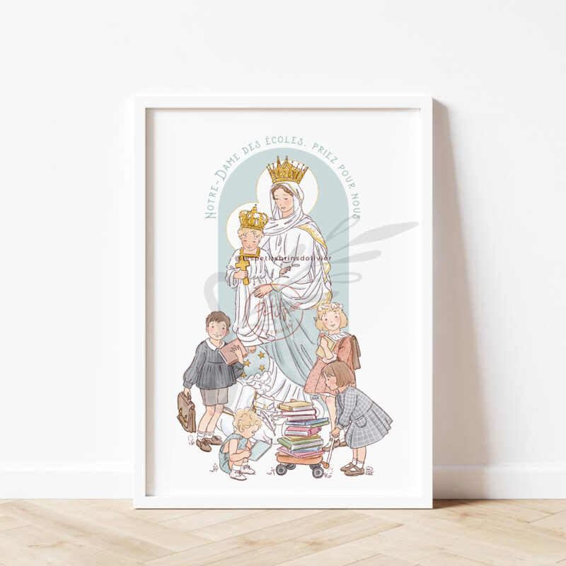Affiche Notre-Dame des Écoles - Illustration originale ©Les Petits Brins d'Olivier - Isabelle Monnerot-Dumaine