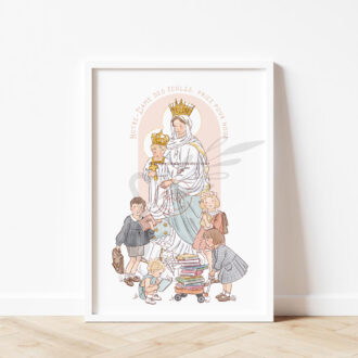 Affiche Notre-Dame des Écoles version nude - Illustration originale ©Les Petits Brins d'Olivier - Isabelle Monnerot-Dumaine