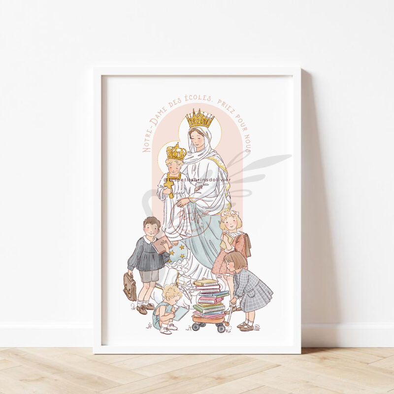 Affiche Notre-Dame des Écoles version nude - Illustration originale ©Les Petits Brins d'Olivier - Isabelle Monnerot-Dumaine