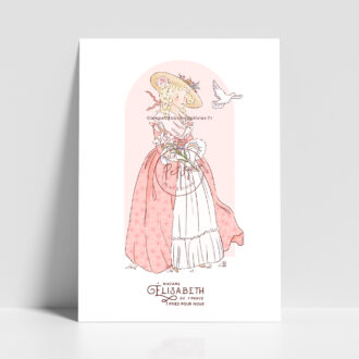 Vénérable Madame Élisabeth de France - Affiche, carte prière illustration saint patron illustré - Illustration originale ©Les Petits Brins d’Olivier – Isabelle Monnerot-Dumaine.