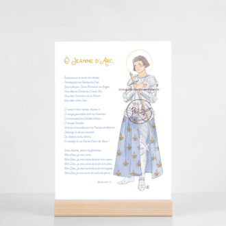 Grande carte prière "Ô Jeanne d'Arc". Illustration originale ©Les Petits Brins d'Olivier - Isabelle Monnerot-Dumaine
