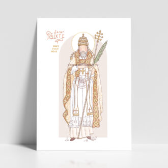 Saint Sixte 1er - Affiche saint patron illustré - Illustration originale ©Les Petits Brins d’Olivier – Isabelle Monnerot-Dumaine.