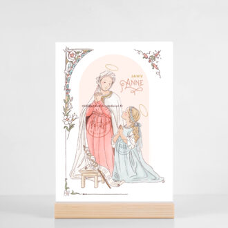 Sainte Anne - Grande carte A5 - Illustration sainte patronne illustrée - Illustration originale ©Les Petits Brins d’Olivier – Isabelle Monnerot-Dumaine.