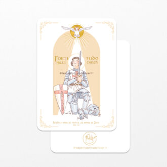 Image signet de Confirmation à personnaliser "Fortitudo Miles Christi" Version sainte Jeanne d'Arc - Les Petits Brins d'Olivier - Isabelle Monnerot-Dumaine