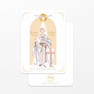 Image signet de Confirmation à personnaliser "Fortitudo Miles Christi" Version garçon blond - Les Petits Brins d'Olivier - Isabelle Monnerot-Dumaine