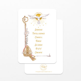 Image signet de Confirmation personnalisable les 7 dons du Saint-Esprit - © Illustration originale Isabelle Monnerot-Dumaine – Les Petits Brins d’Olivier. Impression professionnelle à la demande, en France.