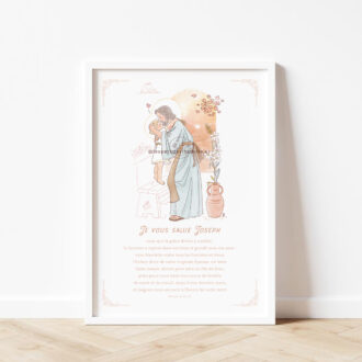 Je vous salue Joseph affiche prière illustrée - © Illustration originale Isabelle Monnerot-Dumaine – Les Petits Brins d’Olivier.