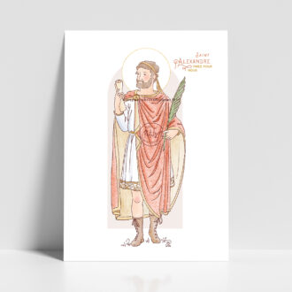 Saint Alexandre de Lyon Saint patron illustration affiche A4 et A3 - Illustration originale ©Les Petits Brins d’Olivier – Isabelle Monnerot-Dumaine.