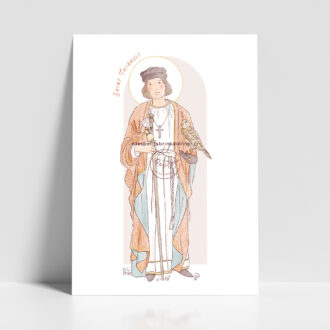 Saint Thibault de Provins (ou Thibaut). Saint patron illustration affiche A4 et A3 - Illustration originale ©Les Petits Brins d’Olivier – Isabelle Monnerot-Dumaine.