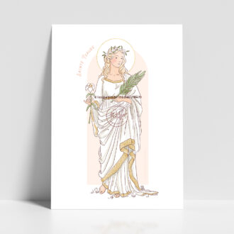 Sainte Isaure - Affiche, carte prière illustration saint patron illustré - Illustration originale ©Les Petits Brins d’Olivier – Isabelle Monnerot-Dumaine.
