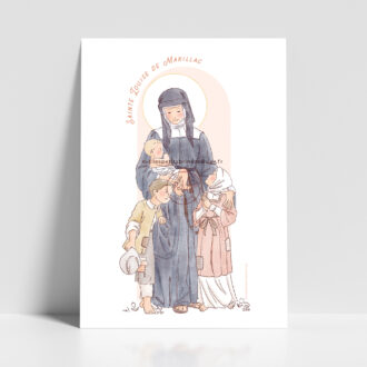 Sainte Louise de Marillac - Affiche, carte prière. illustration sainte patronne - Illustration originale ©Les Petits Brins d’Olivier – Isabelle Monnerot-Dumaine.