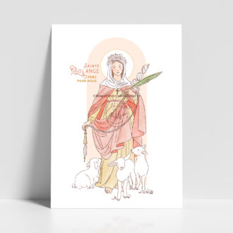 Sainte Solange de Bourges - Affiche, carte prière. illustration sainte patronne - Illustration originale ©Les Petits Brins d’Olivier – Isabelle Monnerot-Dumaine.