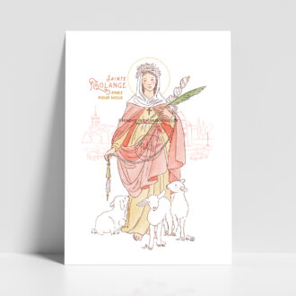 Sainte Solange de Bourges - Affiche, carte prière. illustration sainte patronne - Illustration originale ©Les Petits Brins d’Olivier – Isabelle Monnerot-Dumaine.